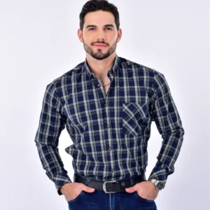 Camisa a cuadros - M, Azul - verde