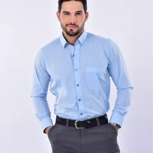 Camisa de textura - S, Azul media