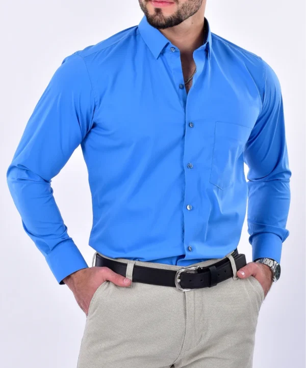 CAMISA AZUL MEDIA LISA 2 CAMISA AZUL MEDIA LISA 2