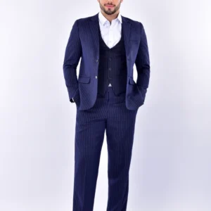 Conjunto de blazer raya tiza - S, Azul