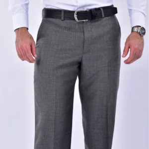Pantalón de gabardina a cuadros - 30, Gris