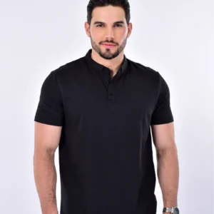 Polo textura - S, Negro