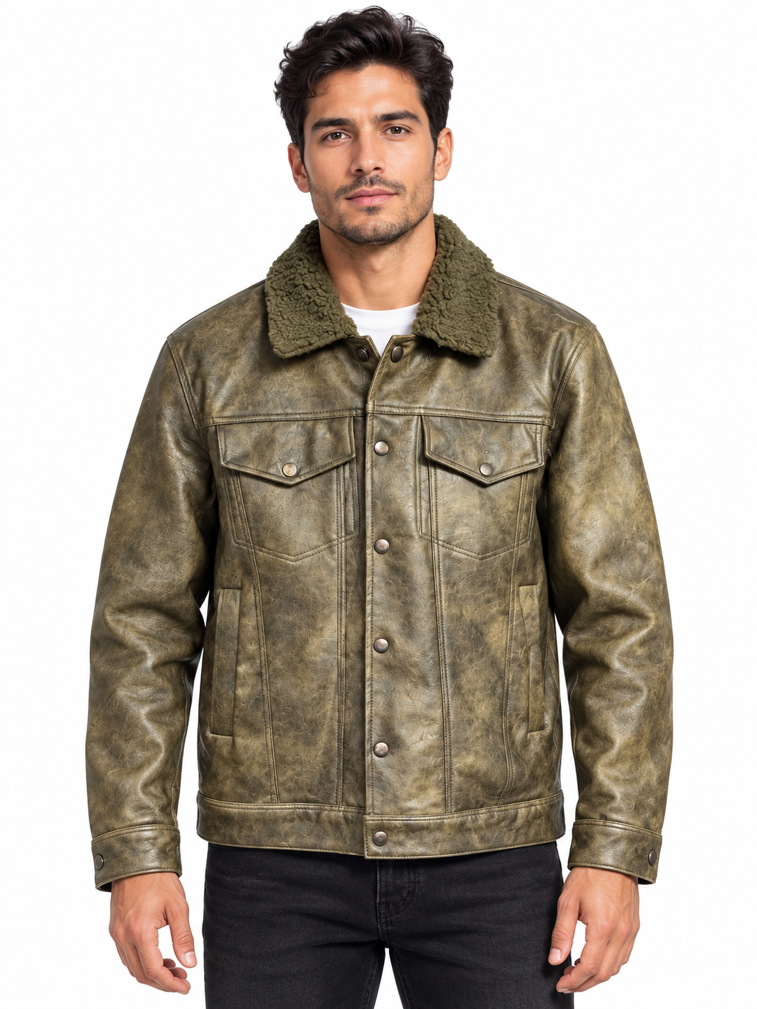 Chaqueta de cuero - verde